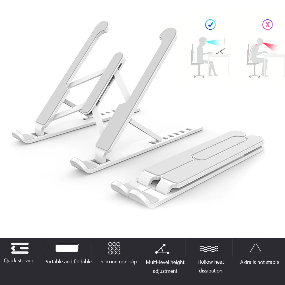 Adjustable Non-slip Laptop Stand Support Holder Base Riser 6 Gears Height Notebook Cooling Stand Portable for 11-17 inch Tablet - InspiredGrabs.com