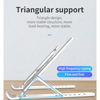 Thumbnail for Adjustable Non-slip Laptop Stand Support Holder Base Riser 6 Gears Height Notebook Cooling Stand Portable for 11-17 inch Tablet - InspiredGrabs.com