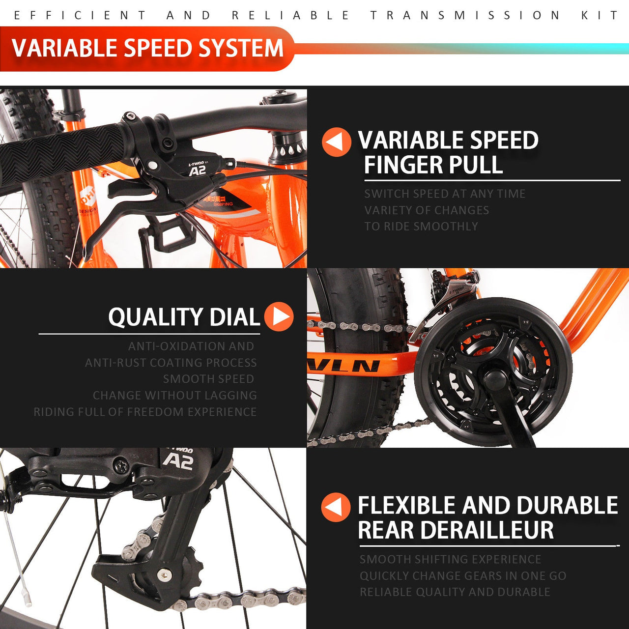 Fat Tire Bike For Mountain/Snow/Road, 26-Inch Wheels, 21-Speed, Aluminum Frame - InspiredGrabs.com