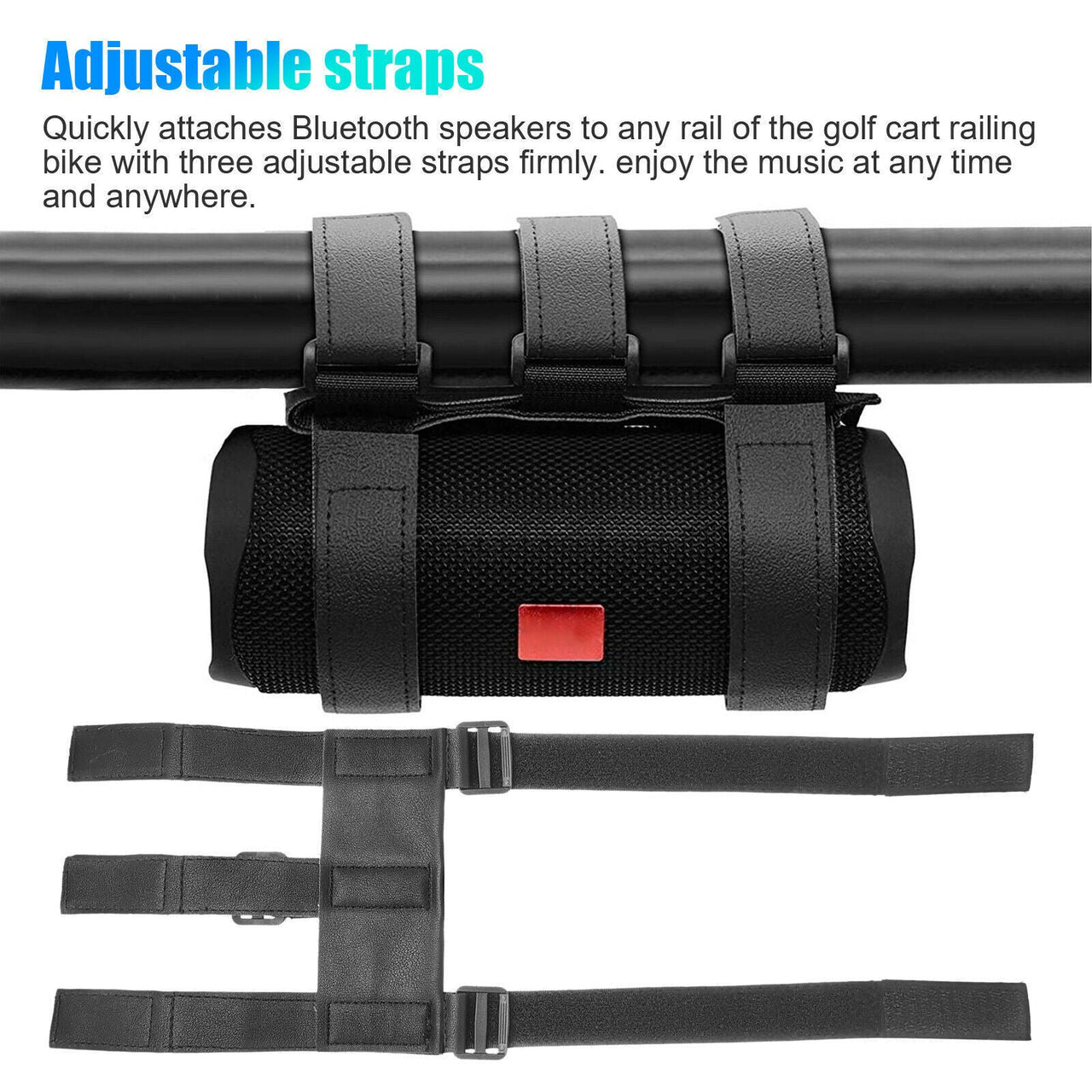 Bicycle Portable Bluetooth Speaker Mount for Golf Cart Bike Strap Accessories - InspiredGrabs.com