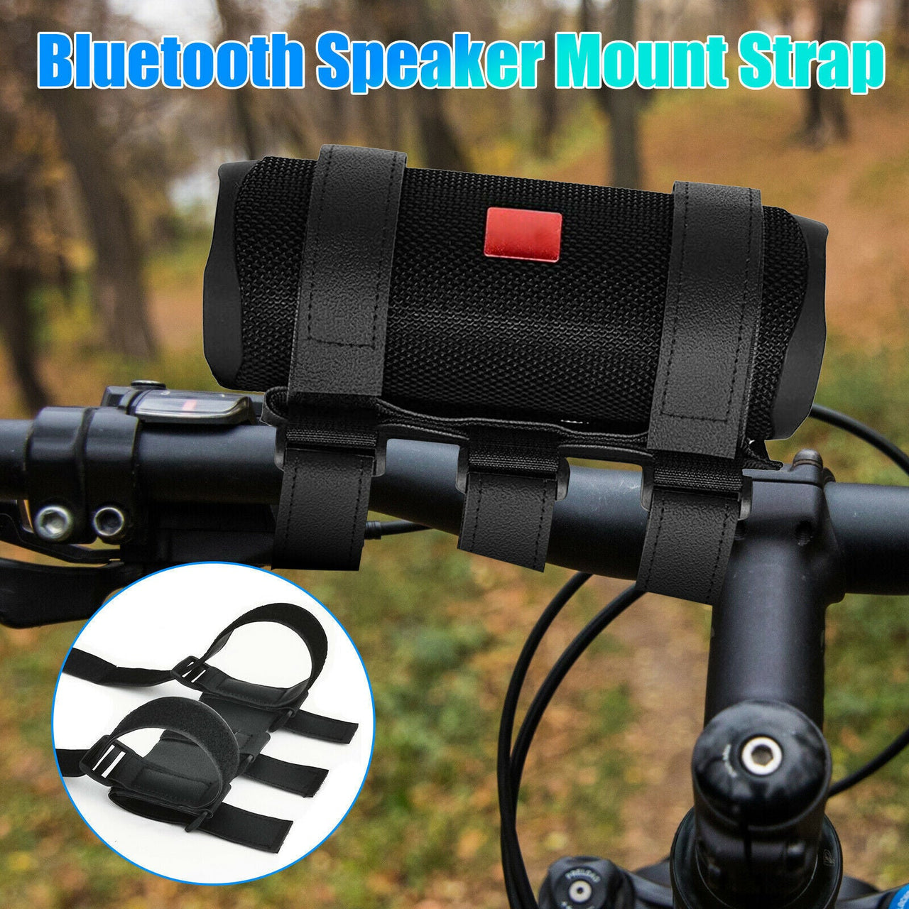 Bicycle Portable Bluetooth Speaker Mount for Golf Cart Bike Strap Accessories - InspiredGrabs.com