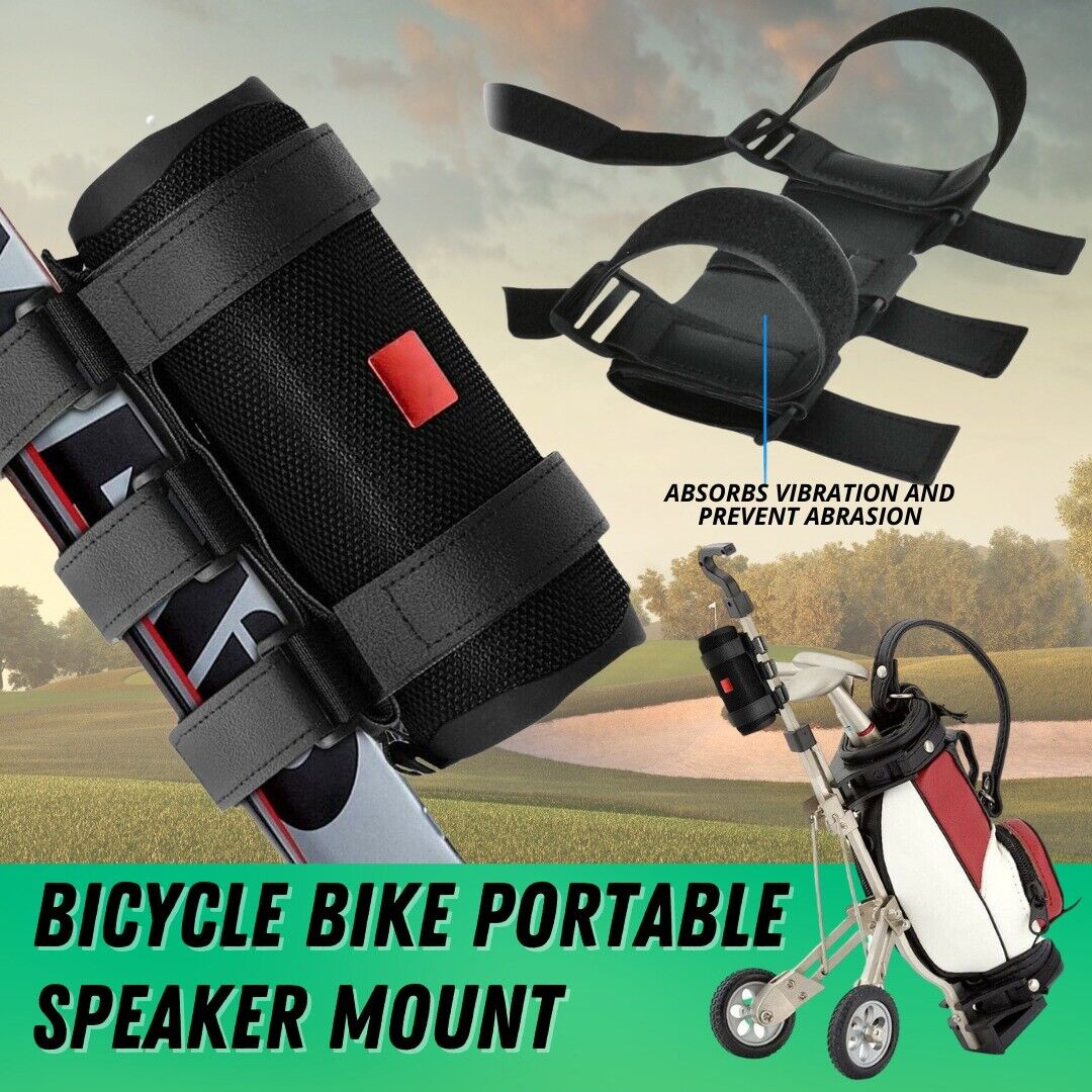 Bicycle Portable Bluetooth Speaker Mount for Golf Cart Bike Strap Accessories - InspiredGrabs.com