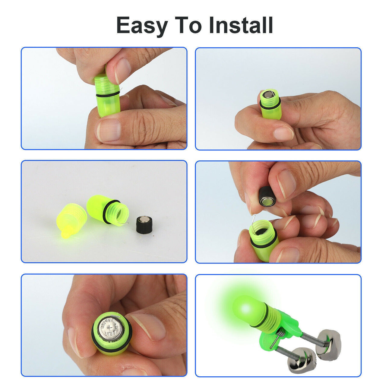 10x LED Night Fishing Bait Bite Alarm Twin 2 Bells Light Rod Tip Clip Alert Ring by KTATMARKETING - InspiredGrabs.com