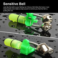 Thumbnail for 10x LED Night Fishing Bait Bite Alarm Twin 2 Bells Light Rod Tip Clip Alert Ring by KTATMARKETING - InspiredGrabs.com