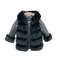 Thumbnail for Children's Cotton Coat Rex Rabbit Hooded Faux Fur Coat - InspiredGrabs.com