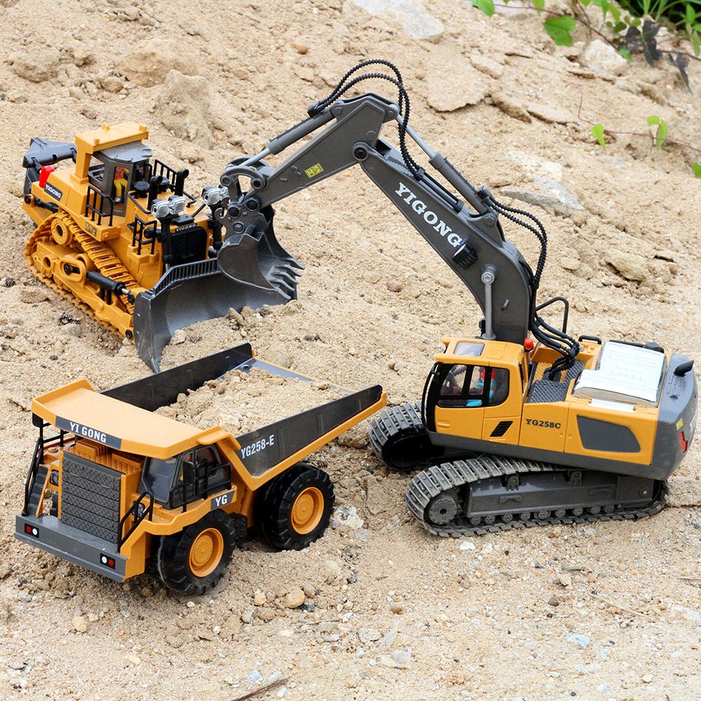 Children's Simple Alloy Charging Excavator Toy Car - InspiredGrabs.com