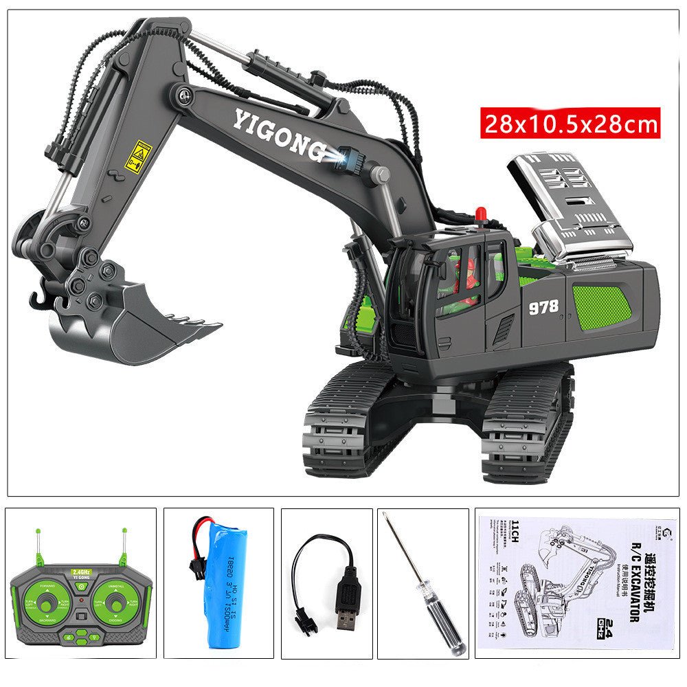 Children's Simple Alloy Charging Excavator Toy Car - InspiredGrabs.com