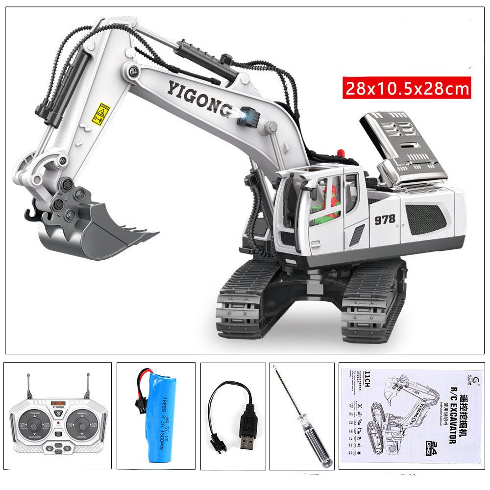 Children's Simple Alloy Charging Excavator Toy Car - InspiredGrabs.com