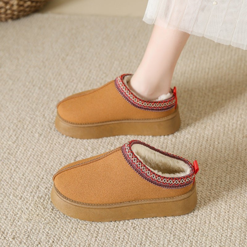 Cozy and Stylish: Baotou Plush Half Slippers for Women - Perfect for Home or Outdoors! - InspiredGrabs.com