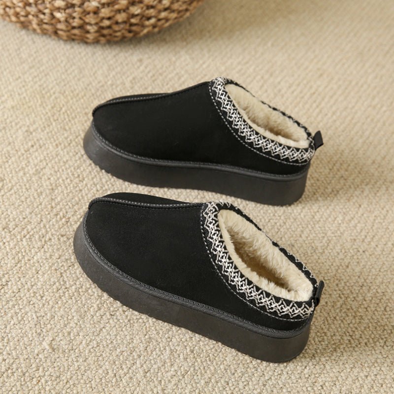 Cozy and Stylish: Baotou Plush Half Slippers for Women - Perfect for Home or Outdoors! - InspiredGrabs.com