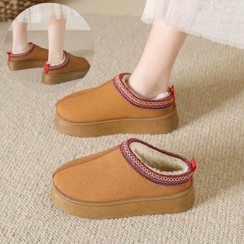 Cozy and Stylish: Baotou Plush Half Slippers for Women - Perfect for Home or Outdoors! - InspiredGrabs.com