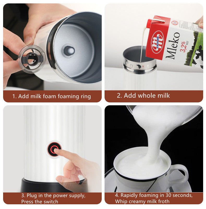 Create barista-quality lattes at home with our milk frother and electric milk heater. - InspiredGrabs.com