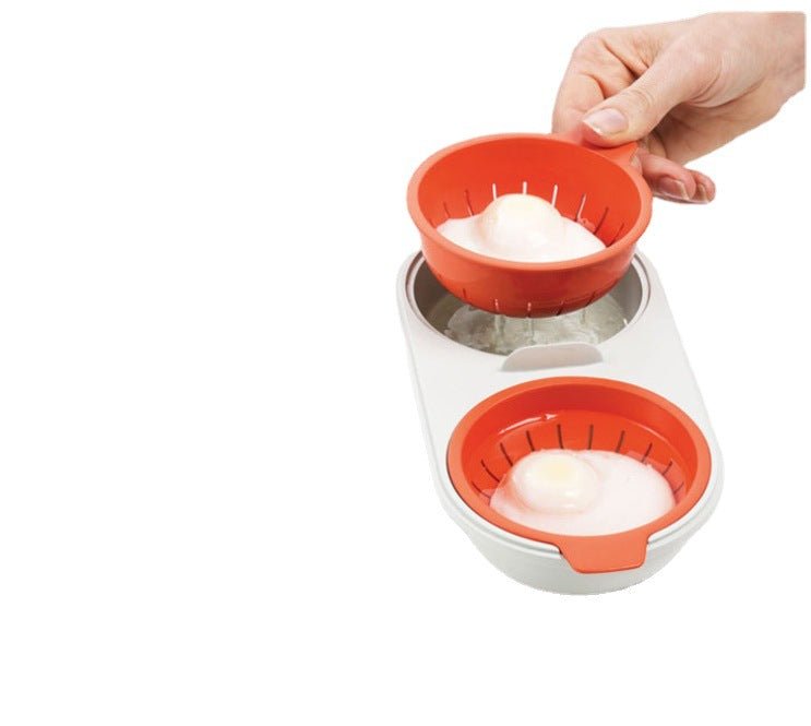 Double Cup Microwave Egg Poacher: Food-Grade Cookware for Steamed Eggs - Kitchen Cooking Tools - InspiredGrabs.com