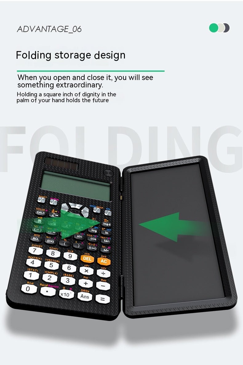 Dual-Function Foldable Scientific Calculator with Handwriting Tablet - Desktop Learning Tool - InspiredGrabs.com