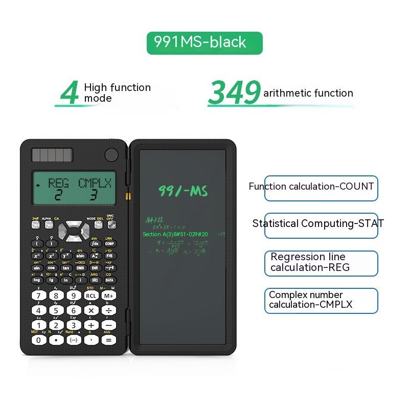 Dual-Function Foldable Scientific Calculator with Handwriting Tablet - Desktop Learning Tool - InspiredGrabs.com