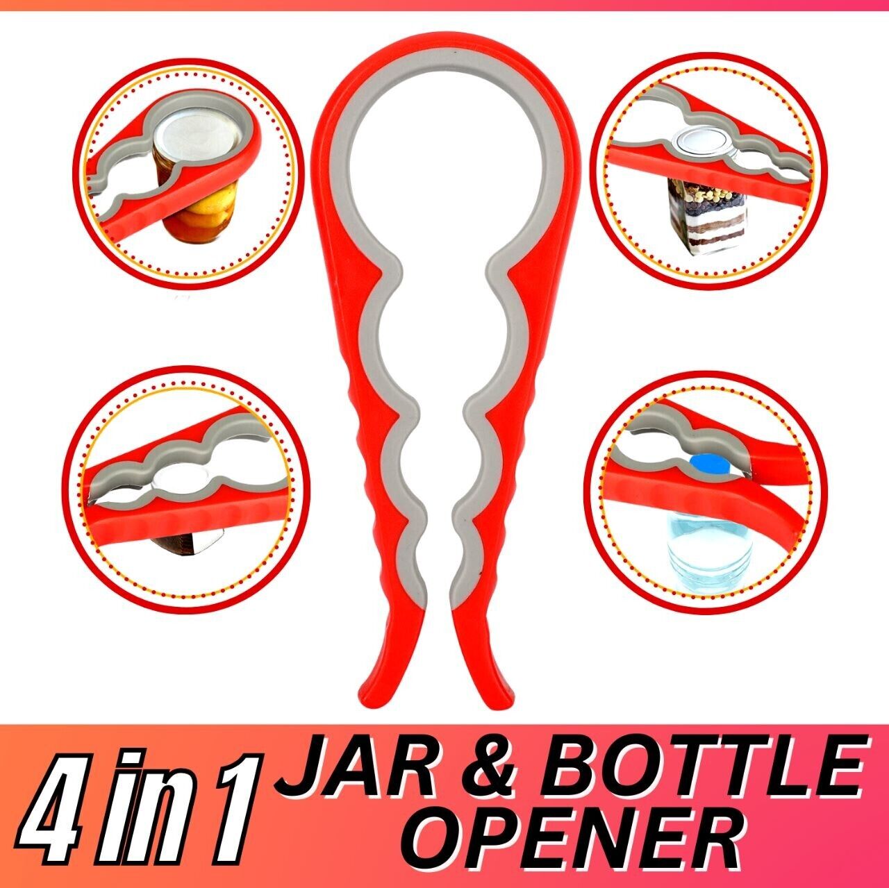 Jar Opener Rubber 4-In-1 Quick Lid Bottle Cap Grip Twister Remover Kitchen Tool - InspiredGrabs.com