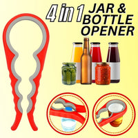 Thumbnail for Jar Opener Rubber 4-In-1 Quick Lid Bottle Cap Grip Twister Remover Kitchen Tool - InspiredGrabs.com