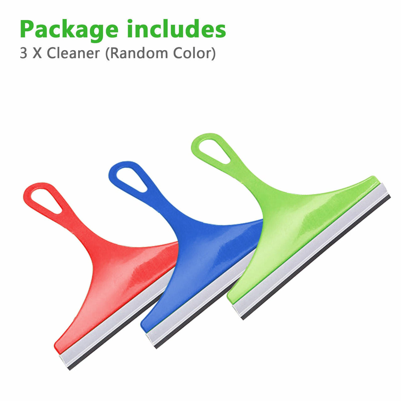 3X Glass Window Wiper Cleaner Squeegee Shower Screen Mirror Home Car Blade Brush Simple Green Car Glass Window Cleaner Wiper Cleaner Household Cleaning Brush Window Cleaning Tools - InspiredGrabs.com