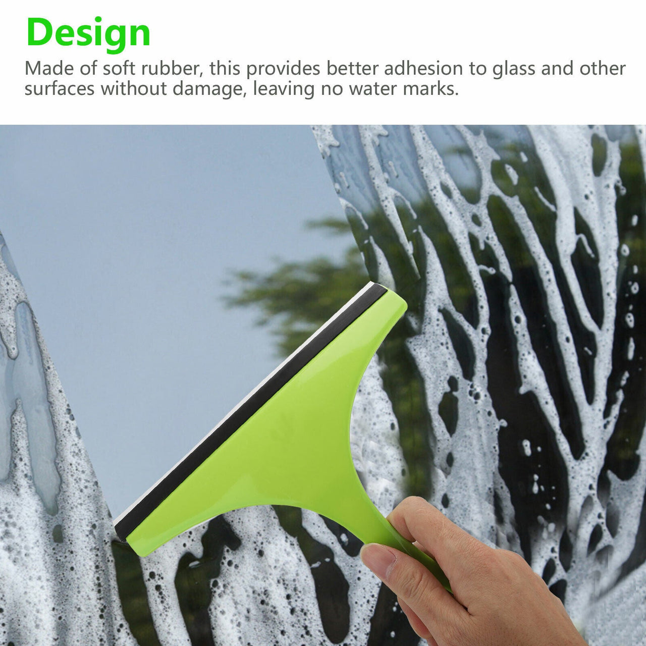 3X Glass Window Wiper Cleaner Squeegee Shower Screen Mirror Home Car Blade Brush Simple Green Car Glass Window Cleaner Wiper Cleaner Household Cleaning Brush Window Cleaning Tools - InspiredGrabs.com