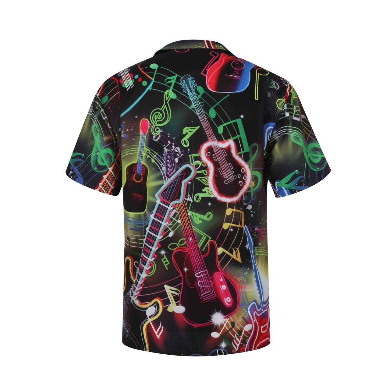 Enhance Your Look with the Guitar Positioning Digital Printing Men's Short Sleeve. - InspiredGrabs.com