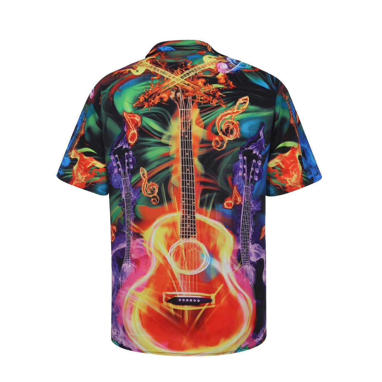 Enhance Your Look with the Guitar Positioning Digital Printing Men's Short Sleeve. - InspiredGrabs.com