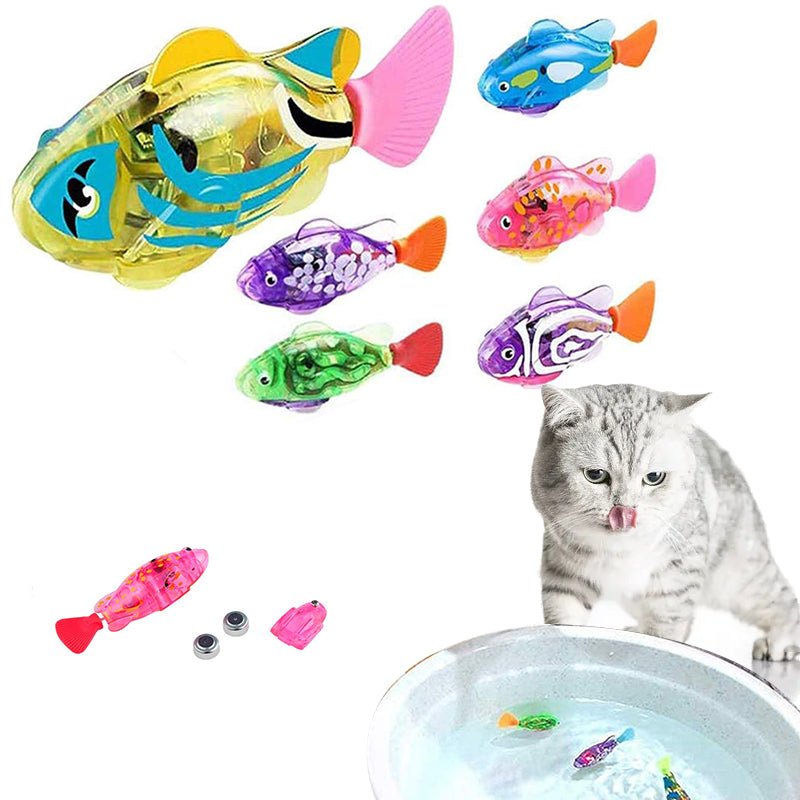 Cat Interactive Electric Fish Water Toy for Indoor Play Swimming Robot Fish Toys for Cat Dog Pet Baby Swimmer Bath Robofish Toys - InspiredGrabs.com