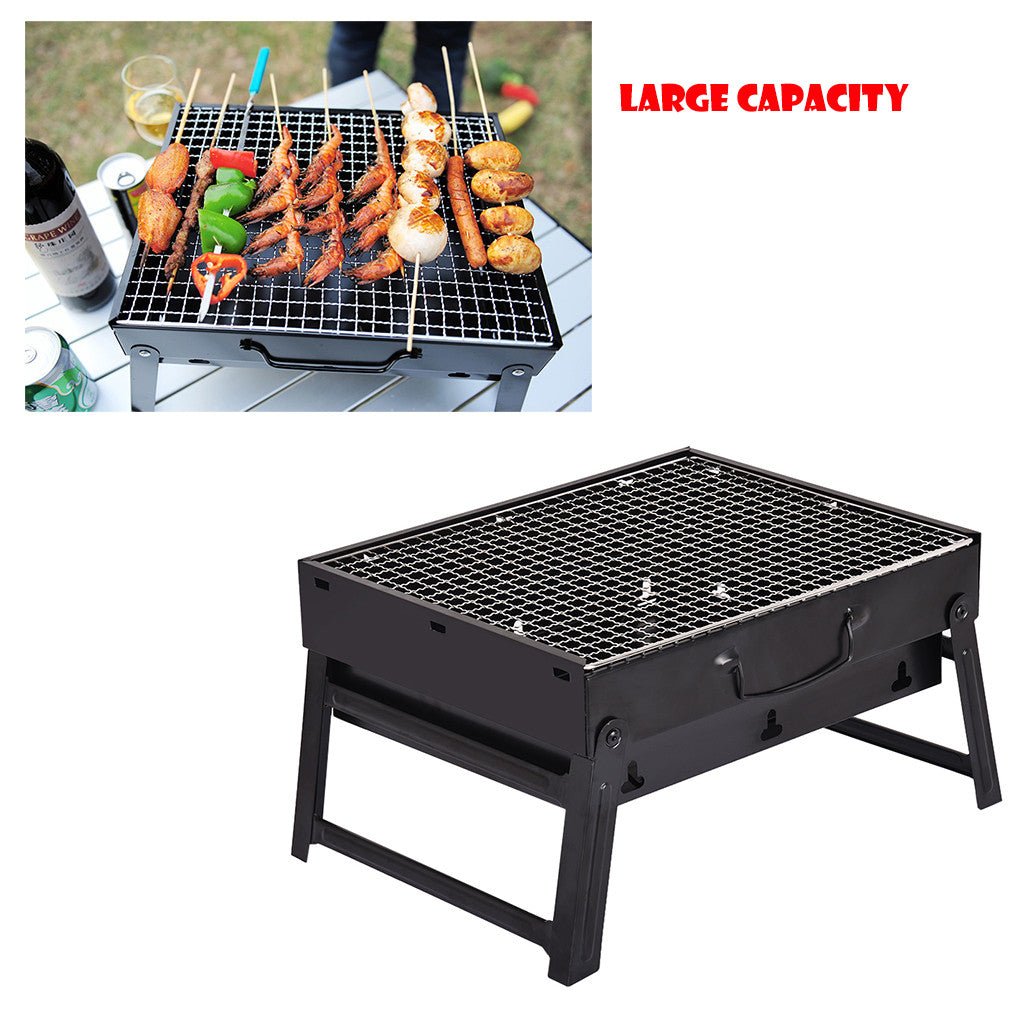 BBQ Charcoal Grill Folding Portable Lightweight Barbecue Camping Hiking Picnics - InspiredGrabs.com