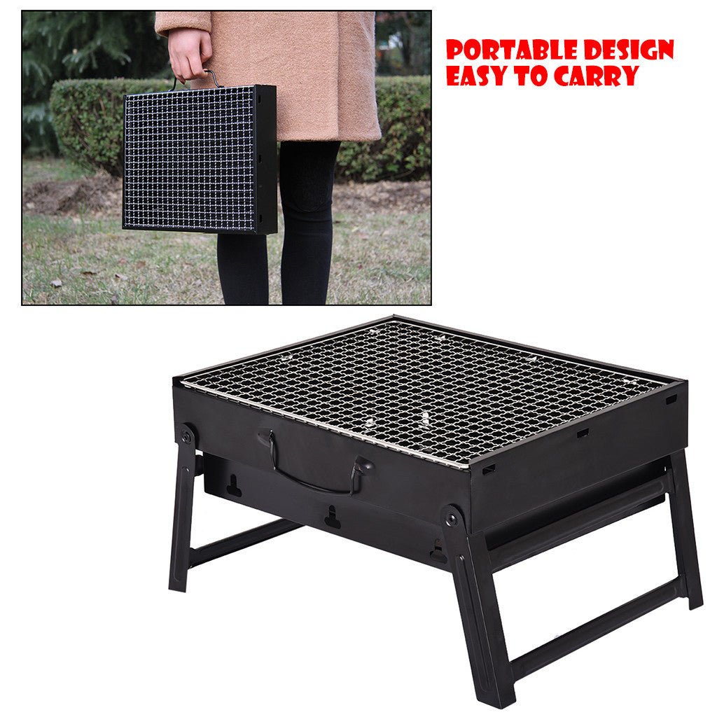 BBQ Charcoal Grill Folding Portable Lightweight Barbecue Camping Hiking Picnics - InspiredGrabs.com