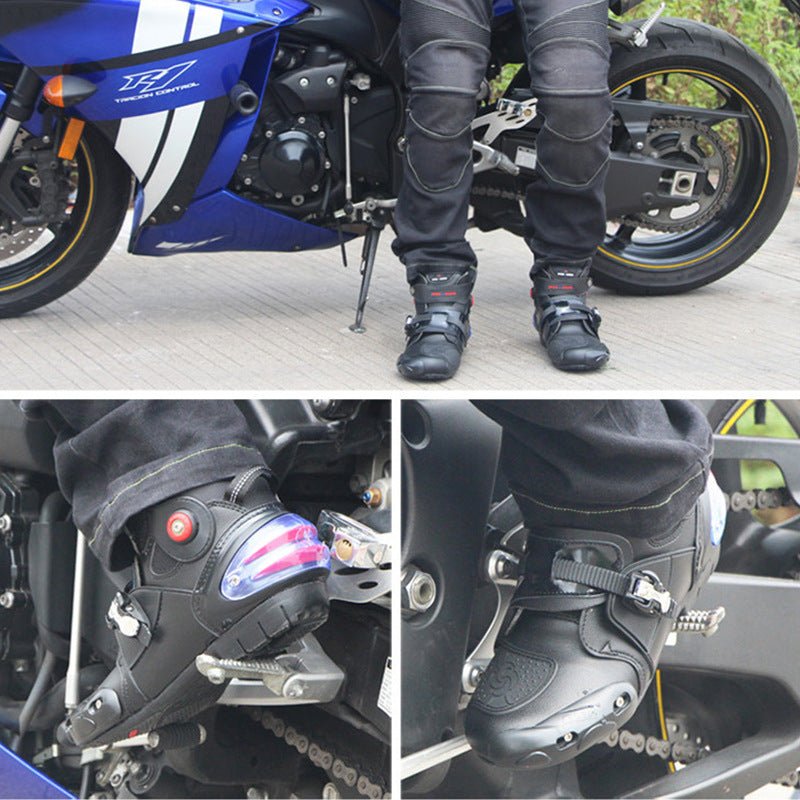 Experience ultimate comfort and protection with our professional road motorcycle riding shoes and ankle boots. - InspiredGrabs.com