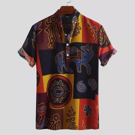 Explore the Oracle Print Men's Shirt Tops for European and American Men. - InspiredGrabs.com