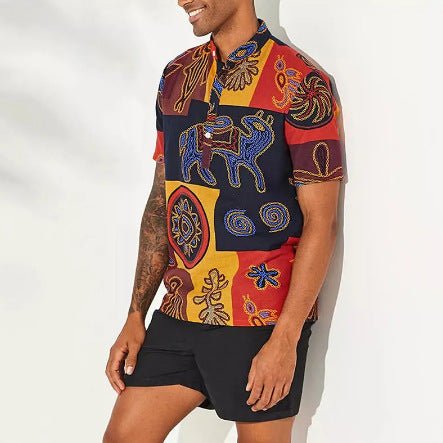 Explore the Oracle Print Men's Shirt Tops for European and American Men. - InspiredGrabs.com