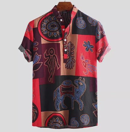 Explore the Oracle Print Men's Shirt Tops for European and American Men. - InspiredGrabs.com