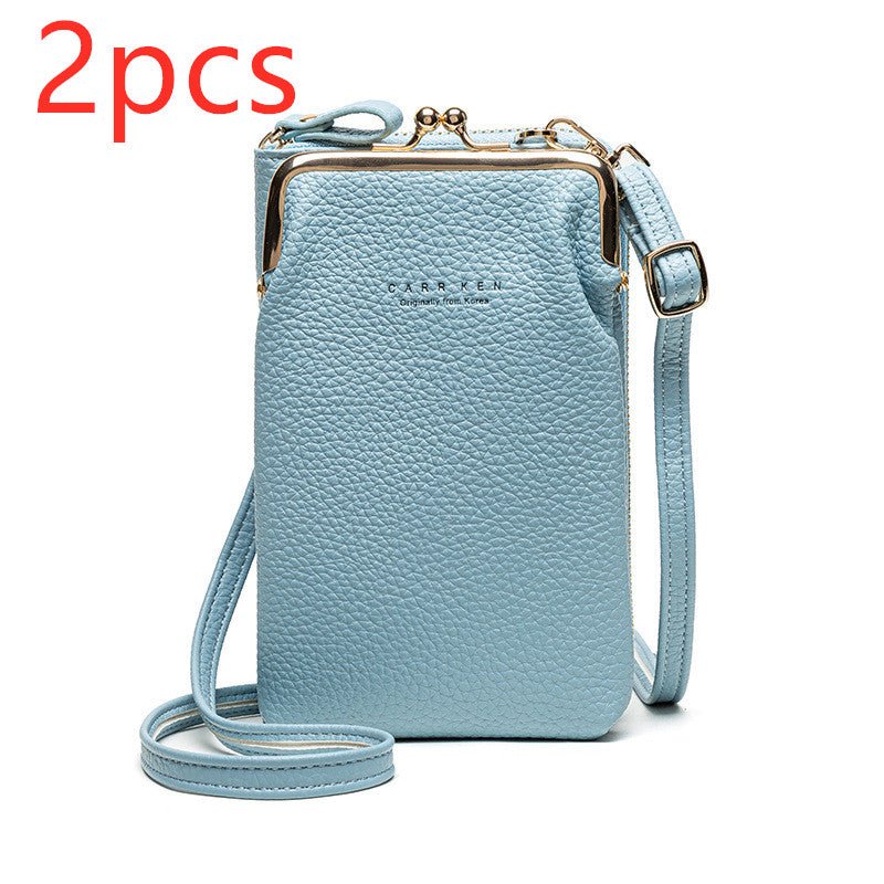 Fashion Lychee Pattern Solid Color Diagonal Shoulder Bag - InspiredGrabs.com