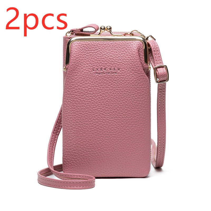 Fashion Lychee Pattern Solid Color Diagonal Shoulder Bag - InspiredGrabs.com