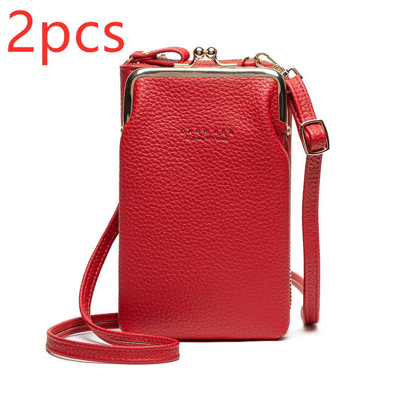 Fashion Lychee Pattern Solid Color Diagonal Shoulder Bag - InspiredGrabs.com