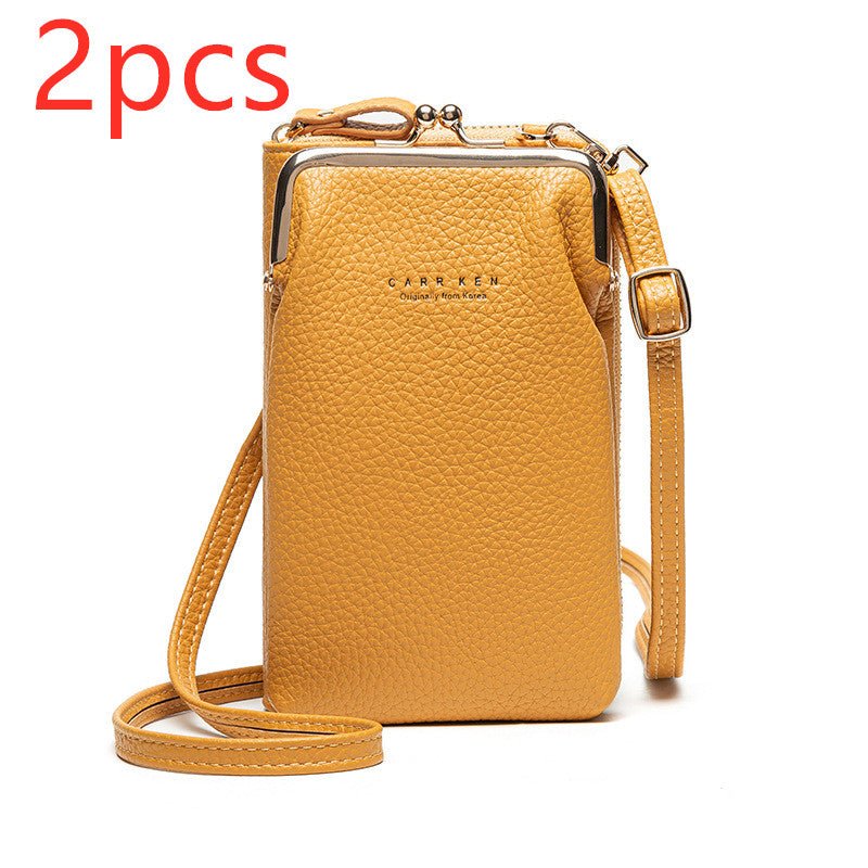 Fashion Lychee Pattern Solid Color Diagonal Shoulder Bag - InspiredGrabs.com