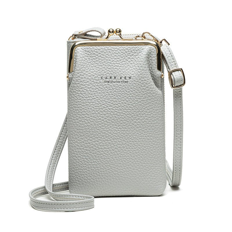 Fashion Lychee Pattern Solid Color Diagonal Shoulder Bag - InspiredGrabs.com