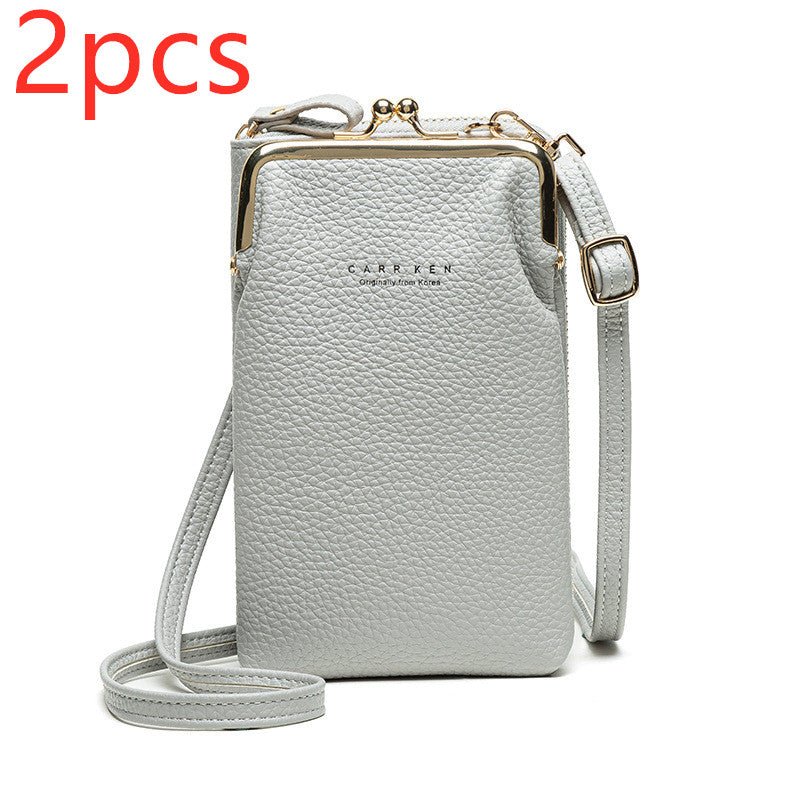 Fashion Lychee Pattern Solid Color Diagonal Shoulder Bag - InspiredGrabs.com