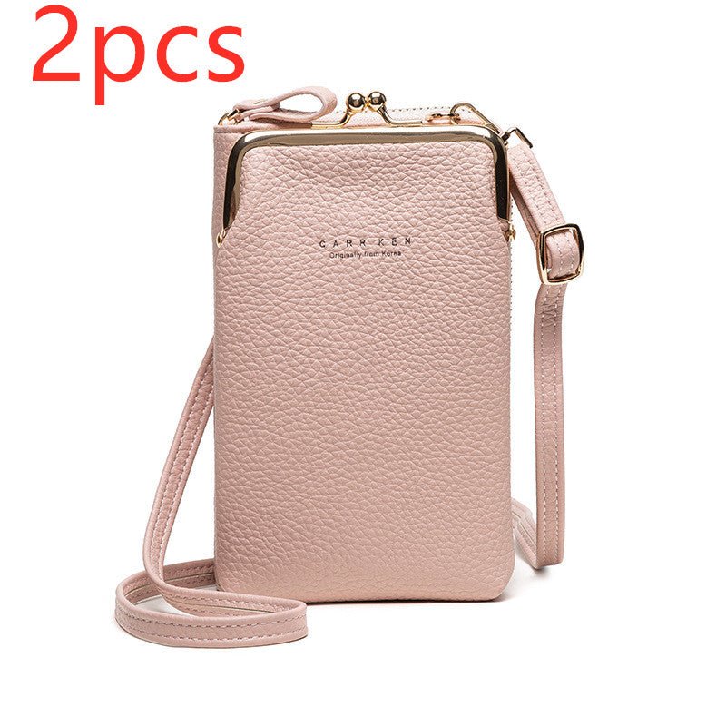 Fashion Lychee Pattern Solid Color Diagonal Shoulder Bag - InspiredGrabs.com