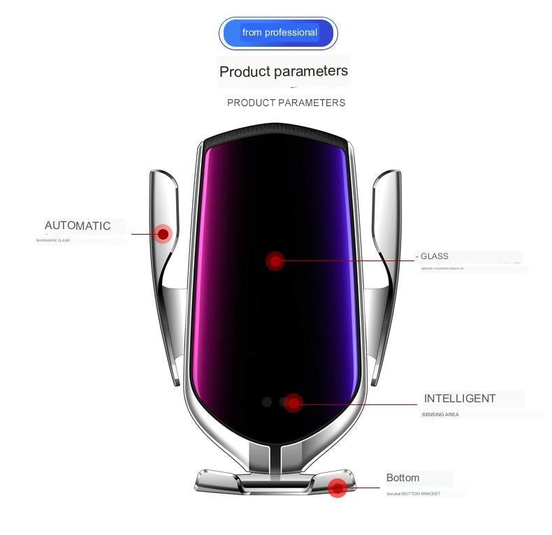 Car Wireless Charger 10W Induction Car Fast Wireless Charging with Car Phone Holder S5 - InspiredGrabs.com