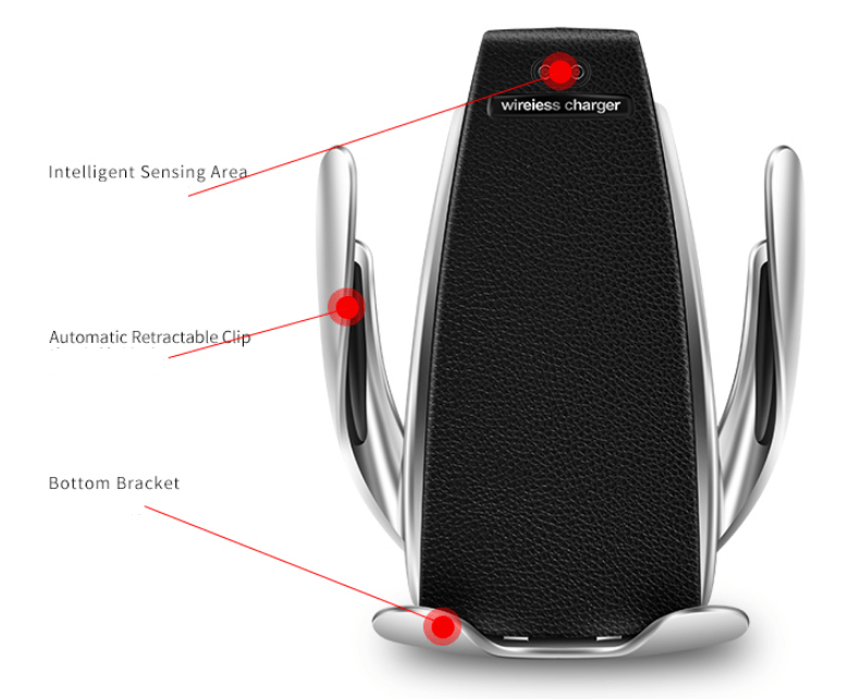 Car Wireless Charger 10W Induction Car Fast Wireless Charging with Car Phone Holder S5 - InspiredGrabs.com