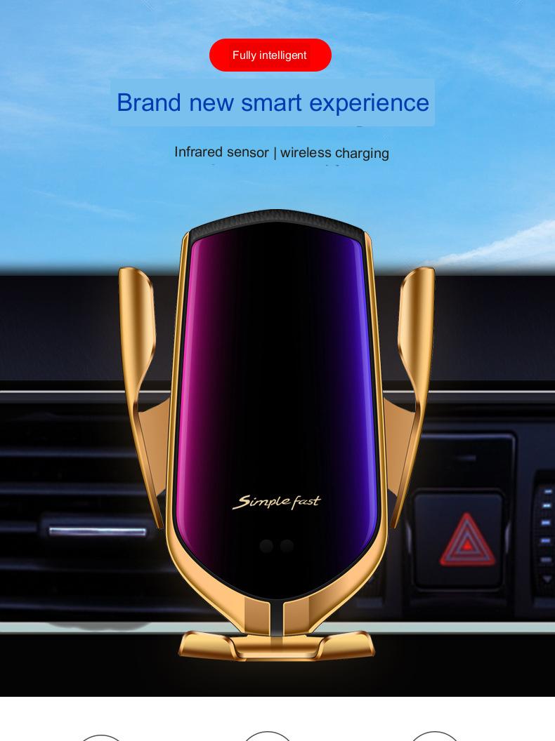 Car Wireless Charger 10W Induction Car Fast Wireless Charging with Car Phone Holder S5 - InspiredGrabs.com