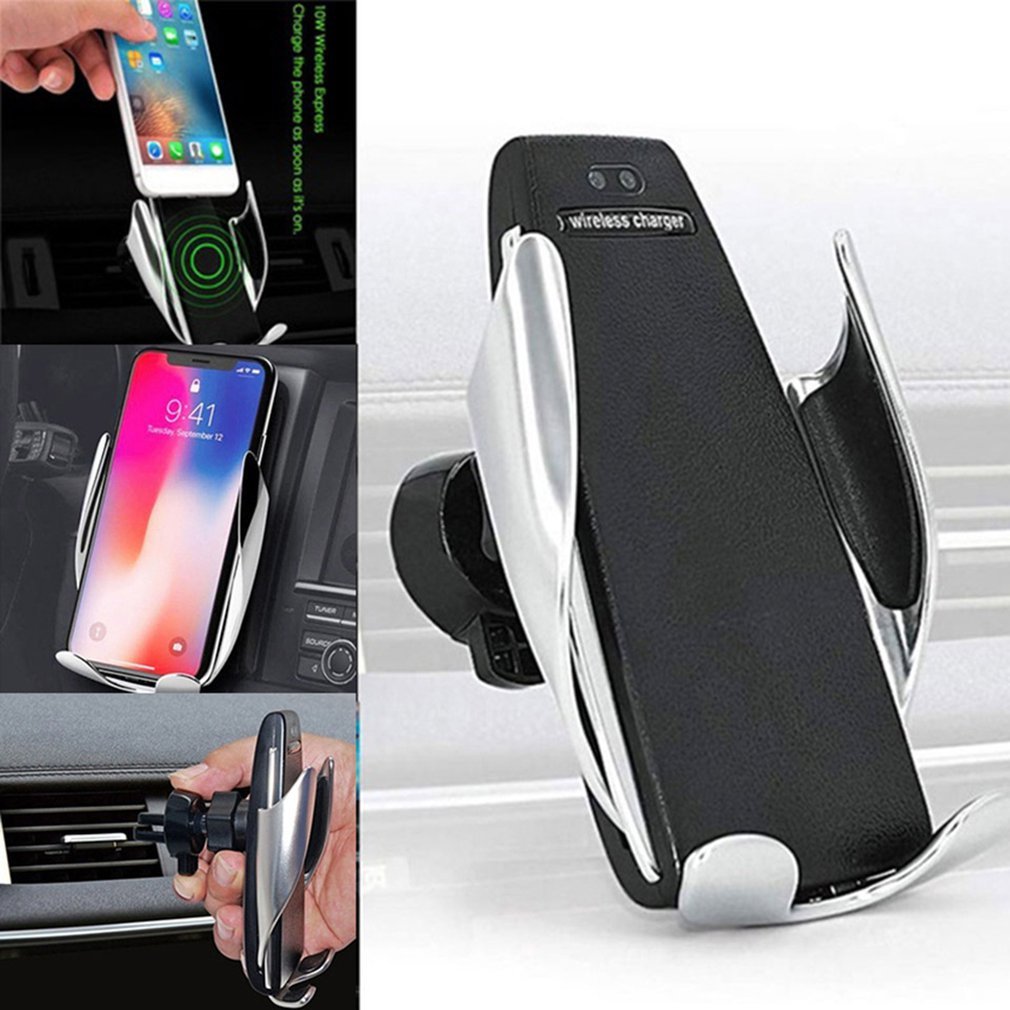 Car Wireless Charger 10W Induction Car Fast Wireless Charging with Car Phone Holder S5 - InspiredGrabs.com