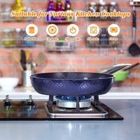 Thumbnail for Frying Pan Sets Nonstick 3-Piece Blue 3D Diamond Cookware - InspiredGrabs.com