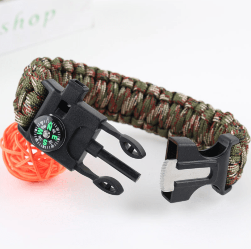 Emergency Paracord Bracelets, Survival Bracelet with Embedded Compass Whistle Survival Fire Starter Scraper Accessories, Suitable for Hiking, Camping, Fishing and Hunting - InspiredGrabs.com