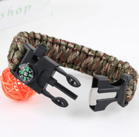 Thumbnail for Emergency Paracord Bracelets, Survival Bracelet with Embedded Compass Whistle Survival Fire Starter Scraper Accessories, Suitable for Hiking, Camping, Fishing and Hunting - InspiredGrabs.com