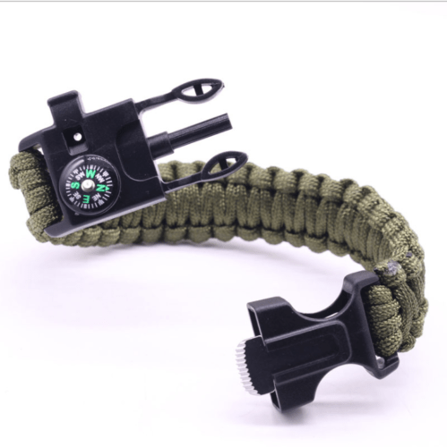 Emergency Paracord Bracelets, Survival Bracelet with Embedded Compass Whistle Survival Fire Starter Scraper Accessories, Suitable for Hiking, Camping, Fishing and Hunting - InspiredGrabs.com