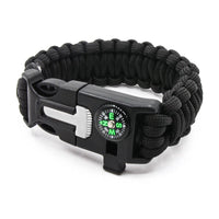 Thumbnail for Emergency Paracord Bracelets, Survival Bracelet with Embedded Compass Whistle Survival Fire Starter Scraper Accessories, Suitable for Hiking, Camping, Fishing and Hunting - InspiredGrabs.com