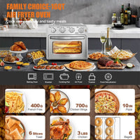 Thumbnail for Geek Chef Air Fryer Toaster Oven Combo 4-Slice Toaster Convection Air Fryer Oven Warm, Broil Toast   Bake   Air Fry Oil-free  Accessories Included Stainless Steel Silver 16QT - InspiredGrabs.com