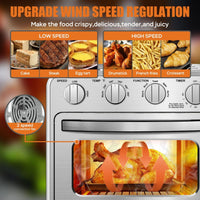 Thumbnail for Geek Chef Air Fryer Toaster Oven Combo 4-Slice Toaster Convection Air Fryer Oven Warm, Broil Toast   Bake   Air Fry Oil-free  Accessories Included Stainless Steel Silver 16QT - InspiredGrabs.com